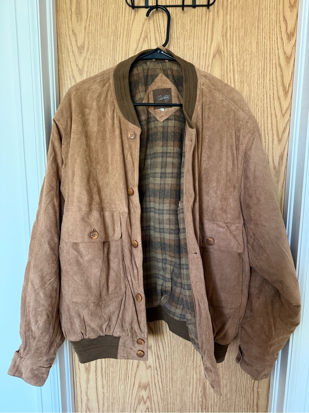 Men's Brown Suede Bomber Jacket